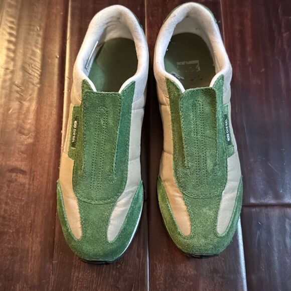 Vintage diesel leather green suede shoes/sneakers size 8 - Picture 2 of 9